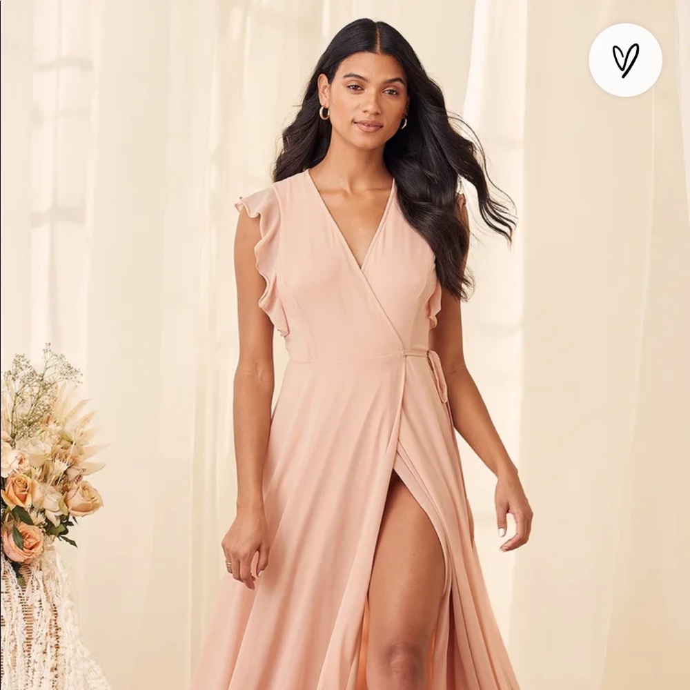 Crescendo Blush Wrap Maxi Dress